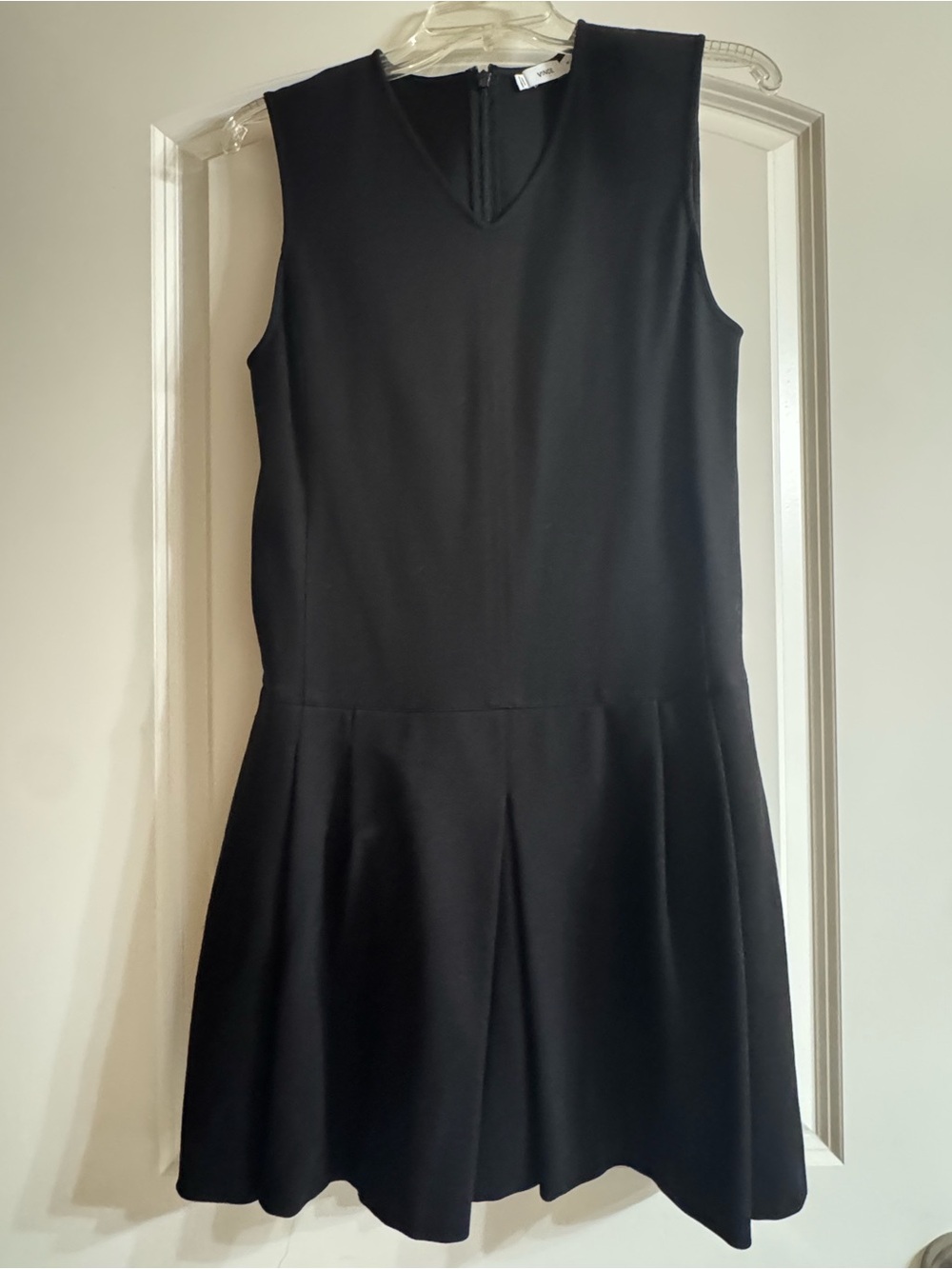 Vince Black Sleeveless V-Neck Mini Dress